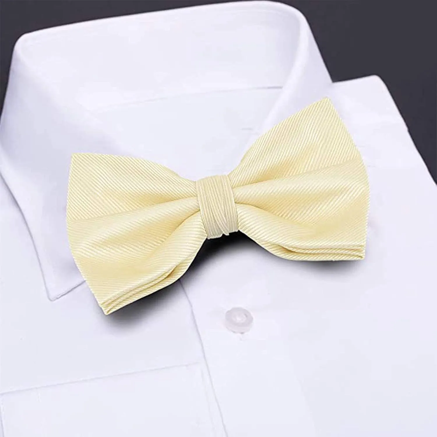 LUTHER PIKE SEATTLE Bow Ties For Men - Mens Woven Pre Tied Bowties, Bowtie Tuxedo Solid Color Formal Bow Tie for Costume