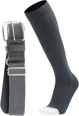 MadSportsStuff Softball or Baseball Socks and Belt Combo - Youth and Adult Sizes Boys and Girls Men and Women
