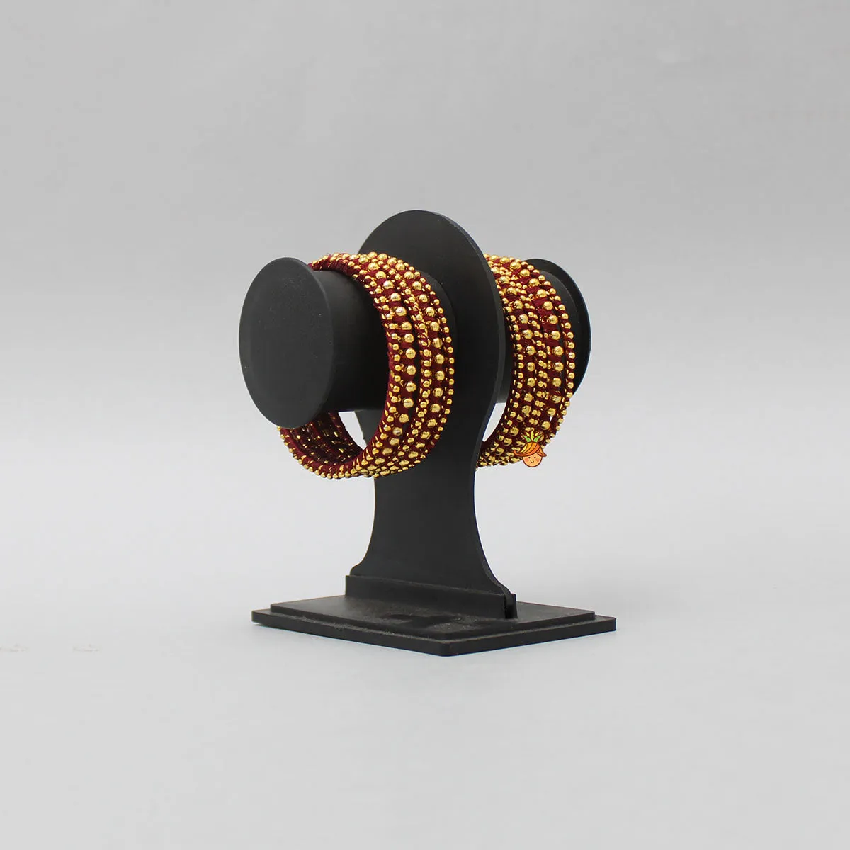 Maroon Hand Woven Silk Thread Bangles