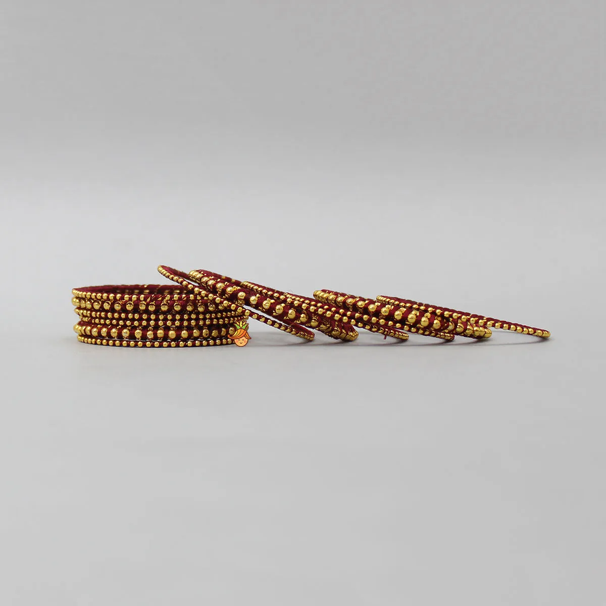 Maroon Hand Woven Silk Thread Bangles