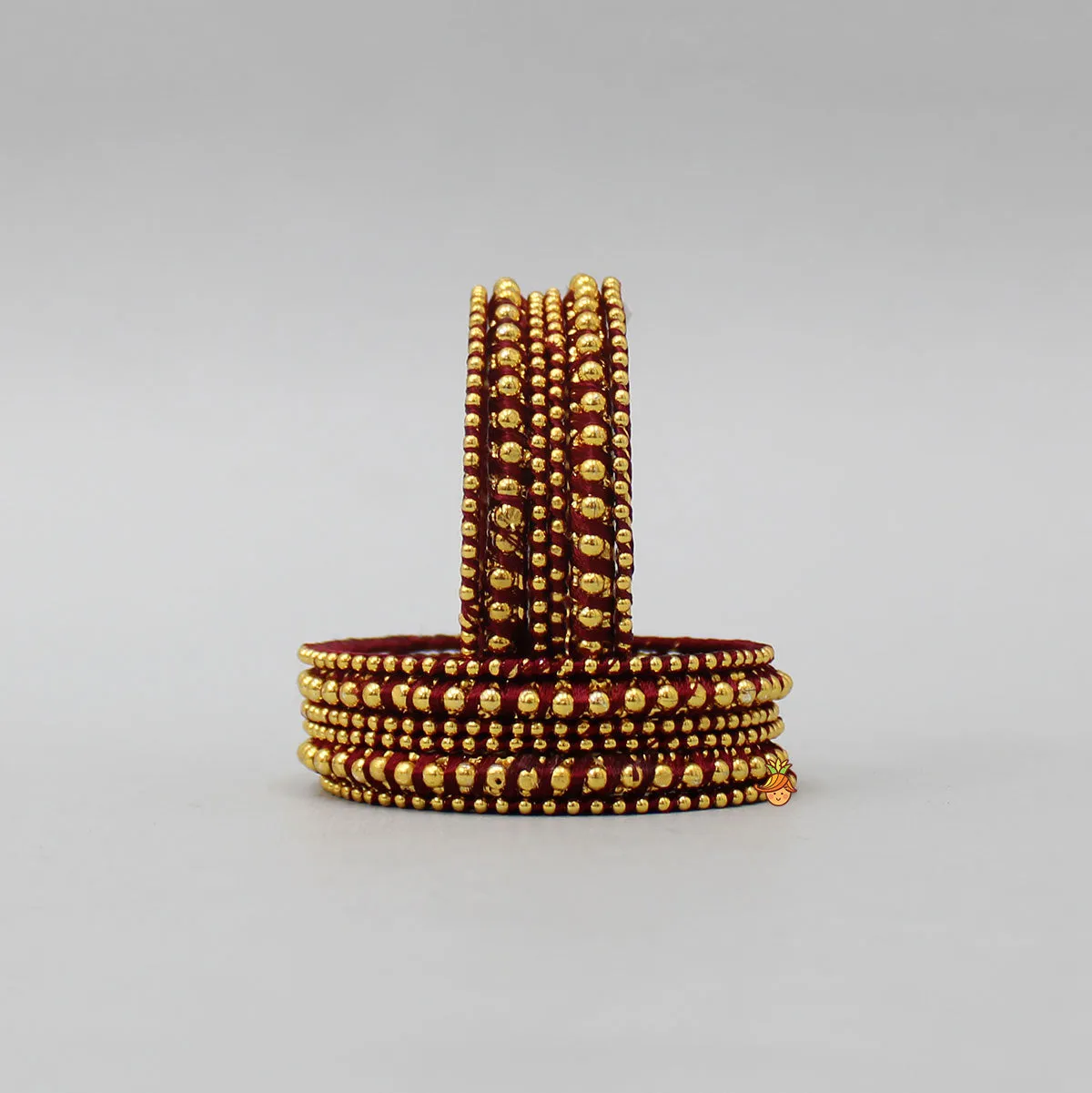 Maroon Hand Woven Silk Thread Bangles