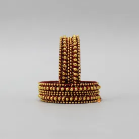 Maroon Hand Woven Silk Thread Bangles