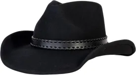 MIX BROWN Western Cowboy Hat for Men & Women 100% Wool Wide Brim Cowgirl Hats Outback Panama Rancher Felt Hat