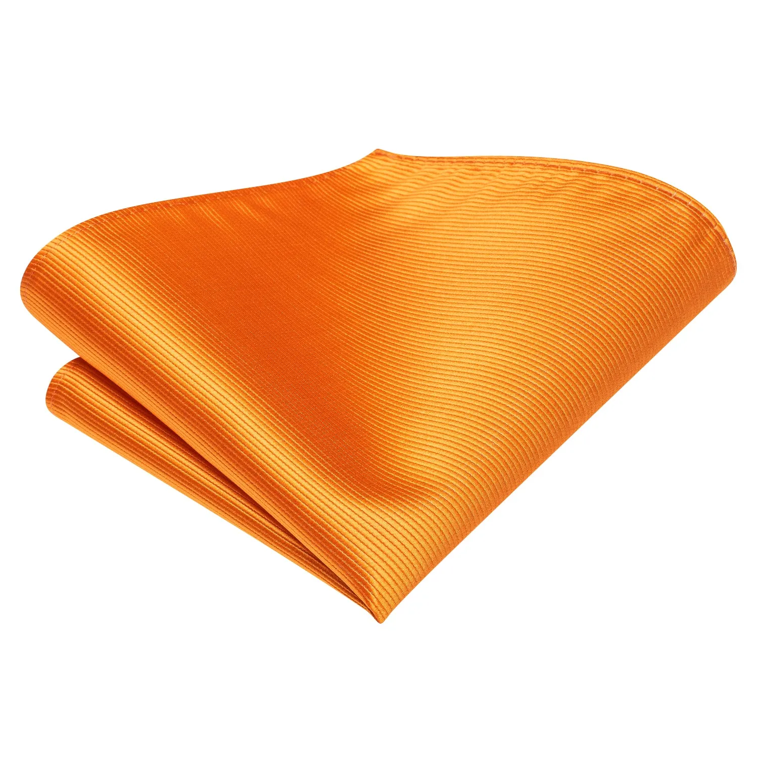 Orange Striped Silk Self-tied Bow Tie Pocket Square Cufflinks Pin Set