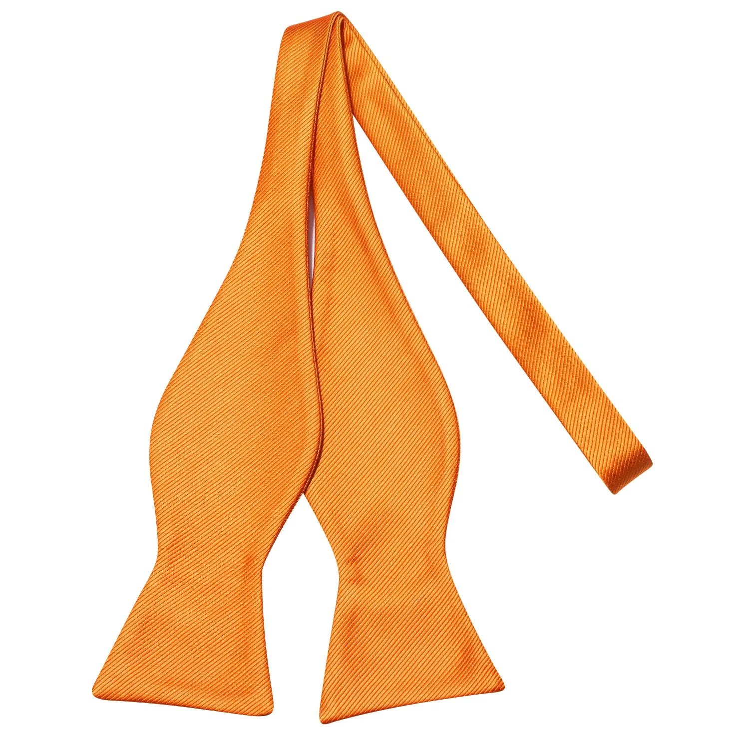 Orange Striped Silk Self-tied Bow Tie Pocket Square Cufflinks Pin Set