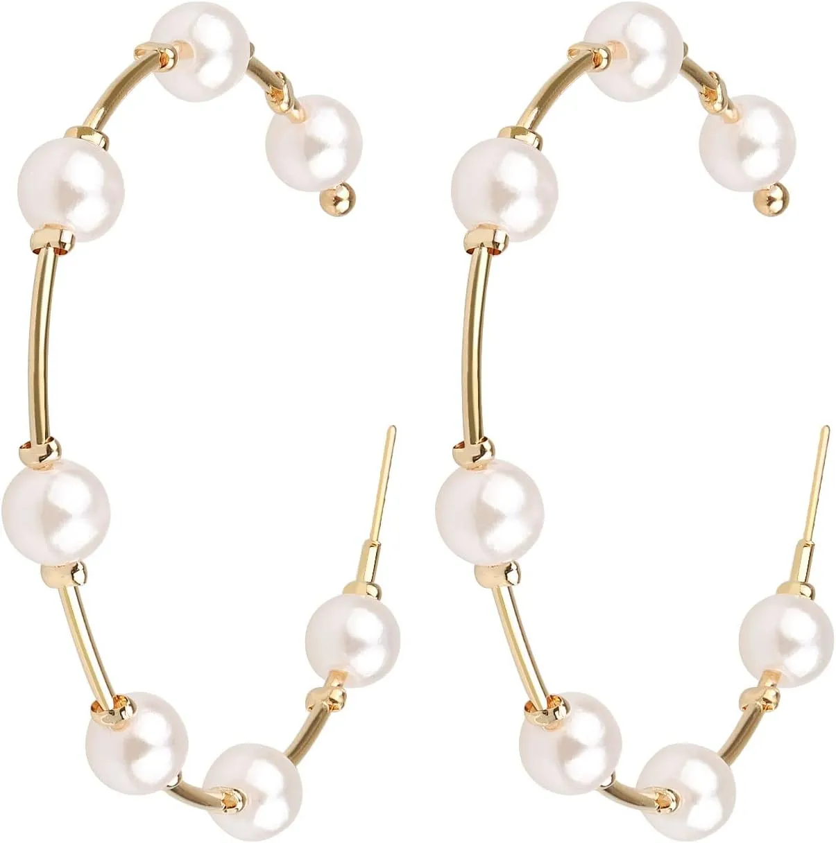 Pearl Hoop Earrings for Women Fashion Hypoallergenic Girls Pearl Earrings Drop Dangle Earrings Jewelry Gifts