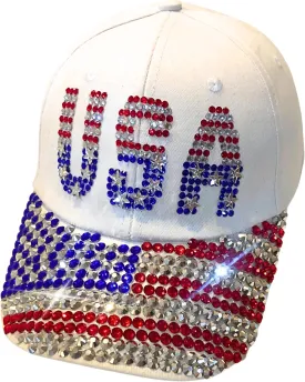 Popfizzy Bling Hat for Women, Fun Rhinestone Baseball Cap, Bedazzled Distressed Denim Hat, Handmade Gifts for Women and Girls
