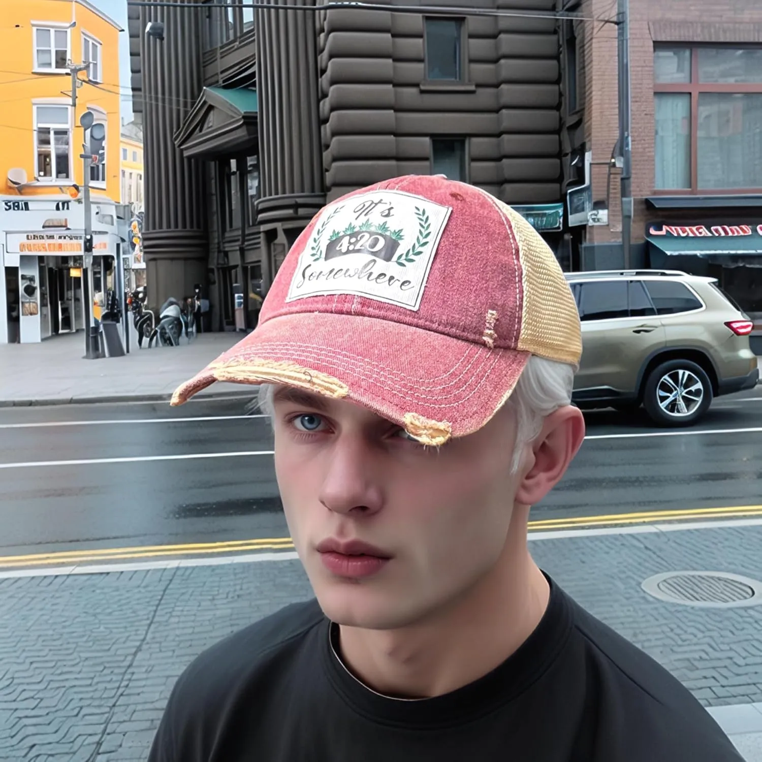 Popfizzy Funny Vintage Trucker Hats for Women and Men, Adult Humor Caps, Unisex Distressed Baseball Caps, Adjustable Snapback