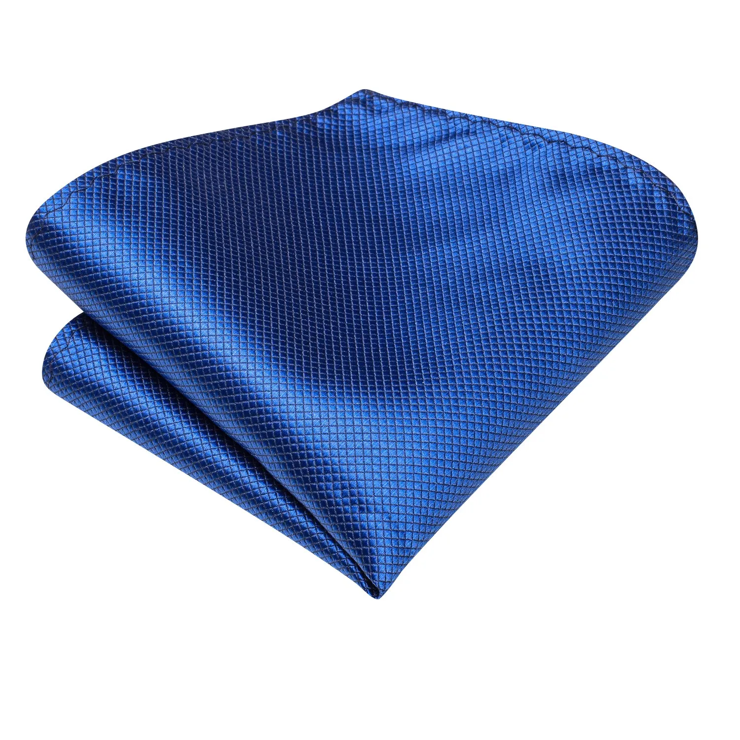 Royal Blue Plaid Children's Kids Boys Tie Pocket Square 6cm