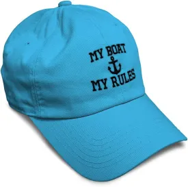 Soft Baseball Cap My Boat My Rules Anchor Captain B Funny Anchor Cotton Ship Dad Hats for Men & Women
