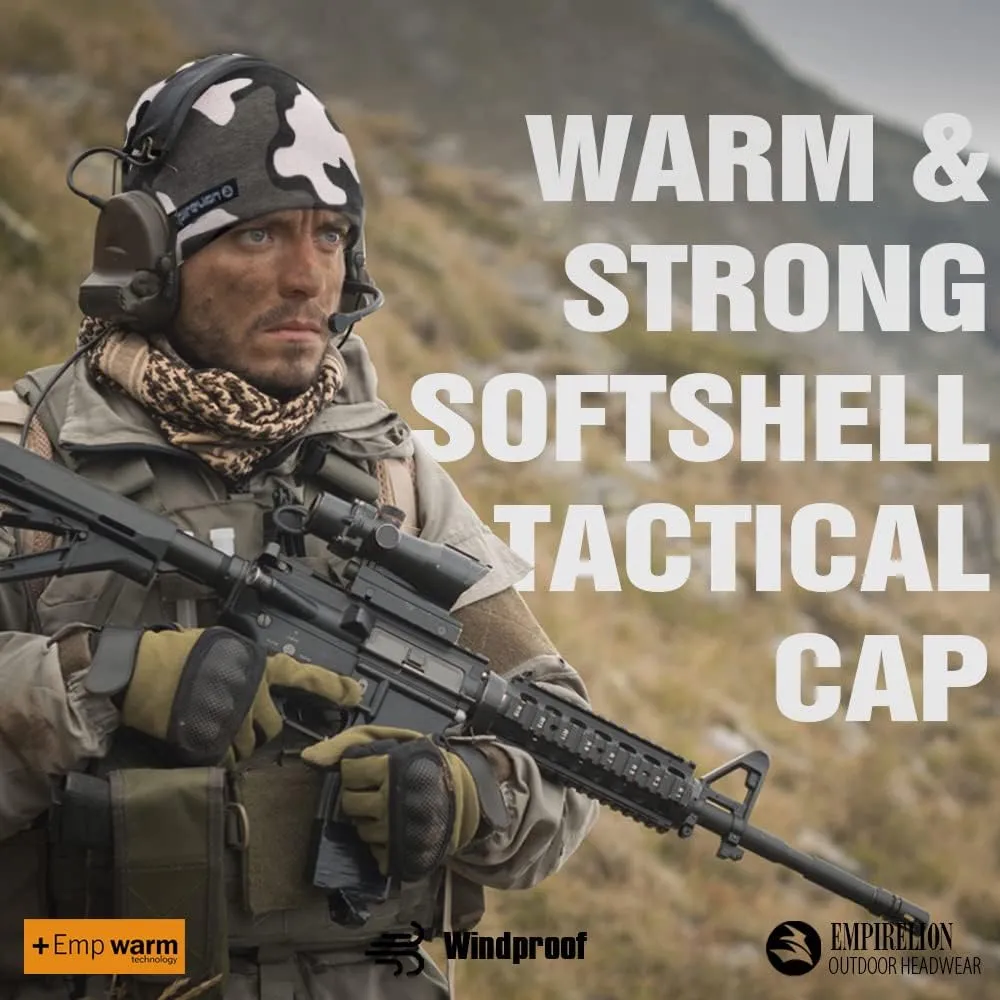 Softshell Winter Fleece Lined Beanie Hats, 9" Running Skull Cap Thermal Tactical Watch Cap Men Women