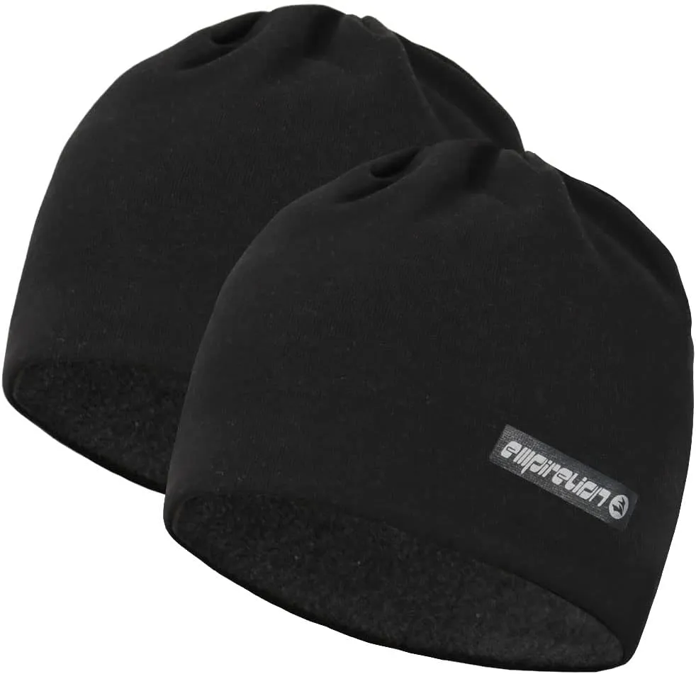 Softshell Winter Fleece Lined Beanie Hats, 9" Running Skull Cap Thermal Tactical Watch Cap Men Women