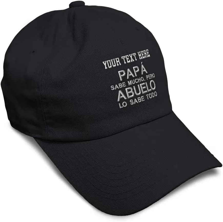Speedy Pros Soft Baseball Cap Pap Sabe Mucho Abuelo Spanish Hispanic Cotton Embroidered Dad Hats for Men & Women