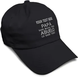 Speedy Pros Soft Baseball Cap Pap Sabe Mucho Abuelo Spanish Hispanic Cotton Embroidered Dad Hats for Men & Women