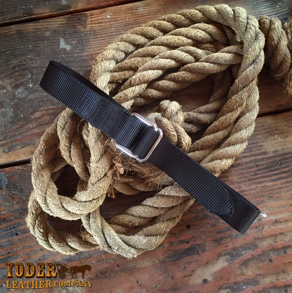 Square Ring Black Nylon Belt