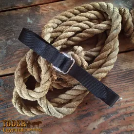 Square Ring Black Nylon Belt