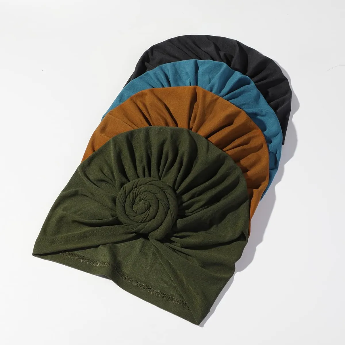 Stretch Turban Hats for Women - African Knot Headwraps Soft Pre Tied Bonnet Hair wrap Pretied for Black Women
