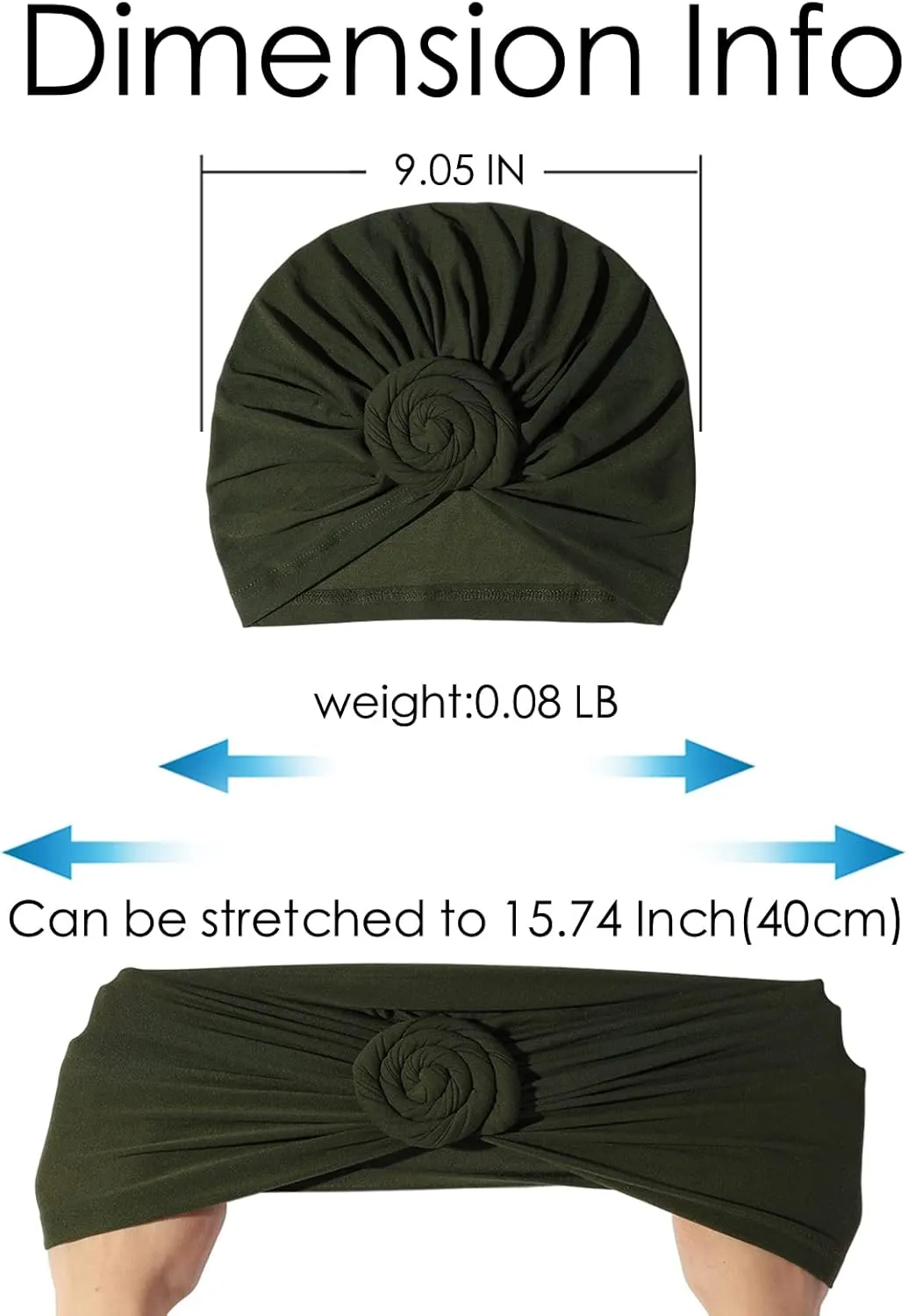 Stretch Turban Hats for Women - African Knot Headwraps Soft Pre Tied Bonnet Hair wrap Pretied for Black Women