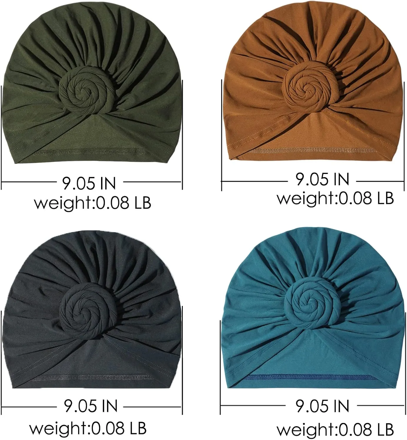 Stretch Turban Hats for Women - African Knot Headwraps Soft Pre Tied Bonnet Hair wrap Pretied for Black Women