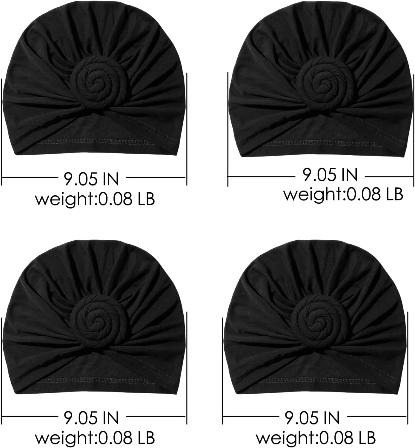 Stretch Turban Hats for Women - African Knot Headwraps Soft Pre Tied Bonnet Hair wrap Pretied for Black Women