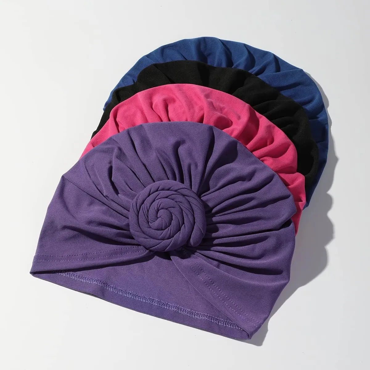 Stretch Turban Hats for Women - African Knot Headwraps Soft Pre Tied Bonnet Hair wrap Pretied for Black Women