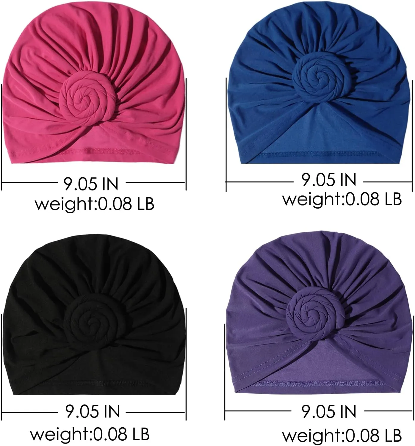 Stretch Turban Hats for Women - African Knot Headwraps Soft Pre Tied Bonnet Hair wrap Pretied for Black Women