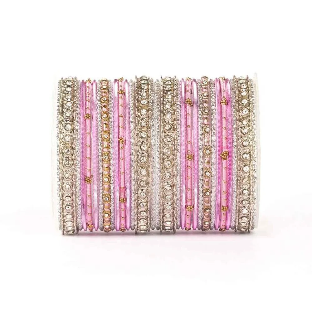 Thread Bangle Set, Stone & Silk Threads Bridal Bangle Set for Women