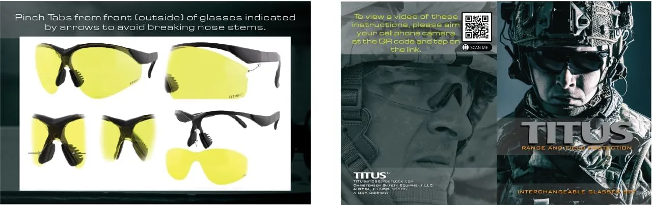 TITUS Professional Multi Lens Interchangable Range Set, Eye Protection & Vision Enhancing Safety Glasses