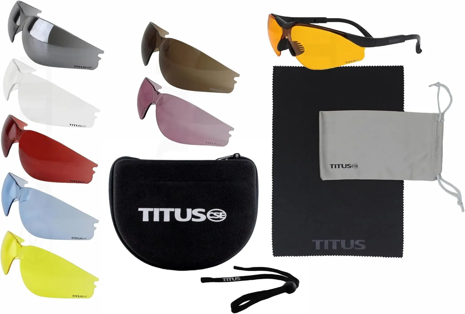 TITUS Professional Multi Lens Interchangable Range Set, Eye Protection & Vision Enhancing Safety Glasses