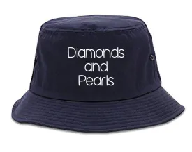 Very Nice Diamonds and Pearls Black Bucket Hat Navy Blue
