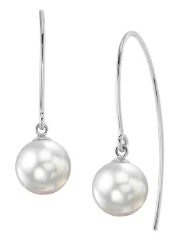 White South Sea Pearl Capital Dangle Earrings