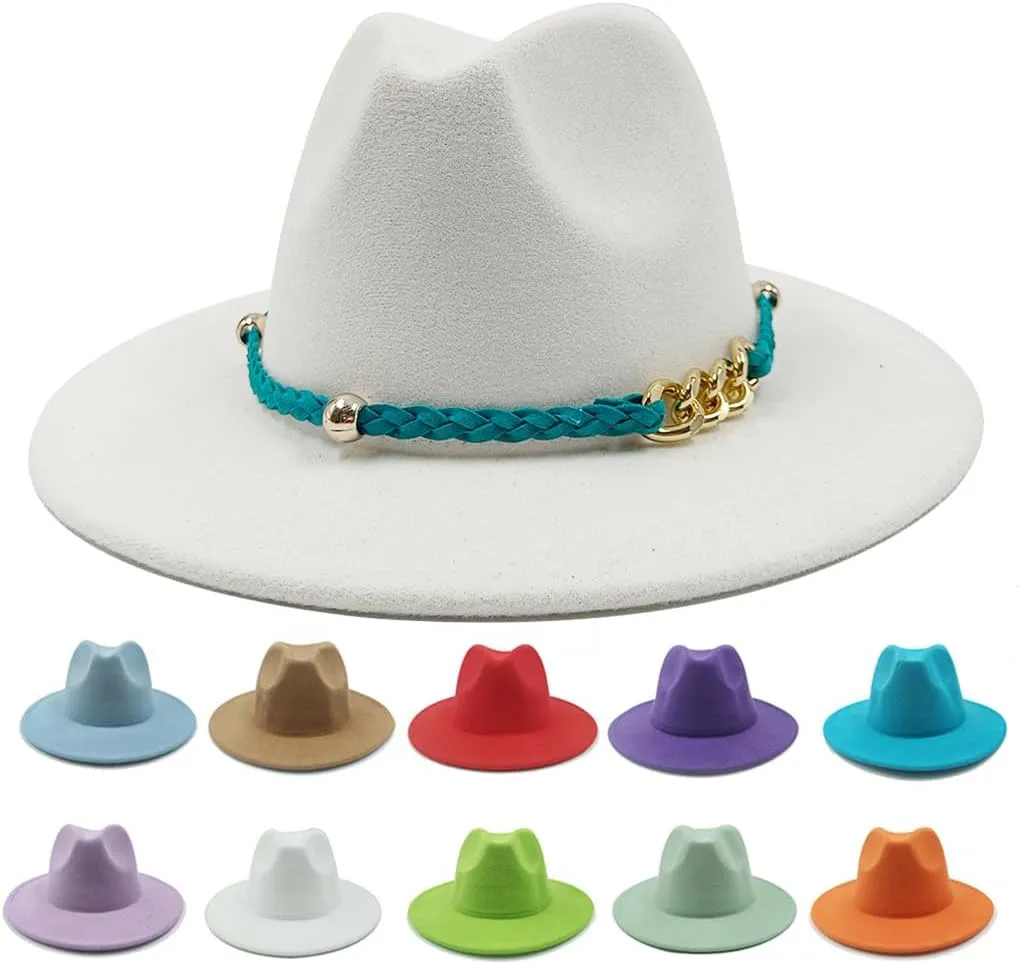 Women's Fedora Hat Sun Hats Men's Hat Four Seasons Panama Jazz Cap Wide Brim Fedoras
