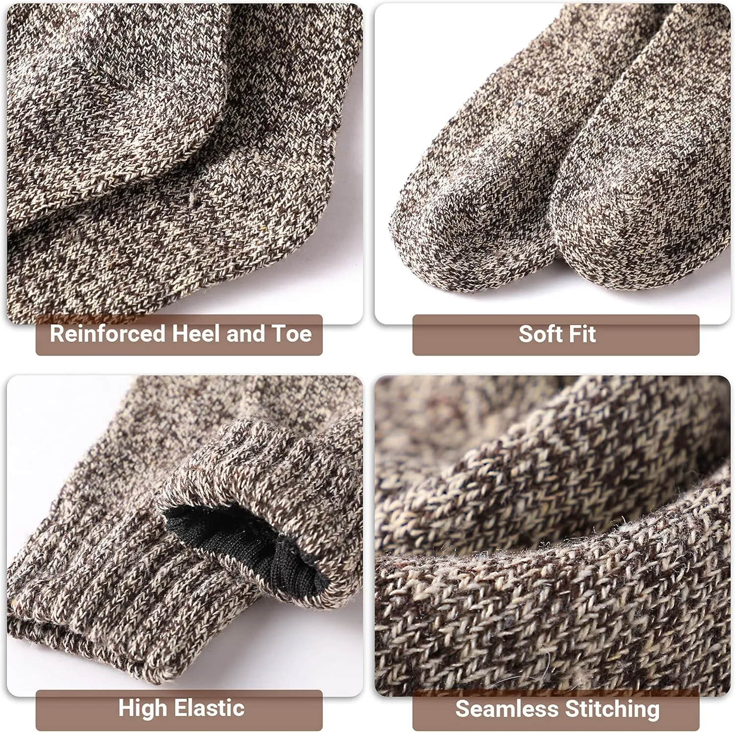 Wool Socks for Women - Womens Wool Socks Winter Sock for men Warm Thick Knit Soft Vintage Casual Crew Sock