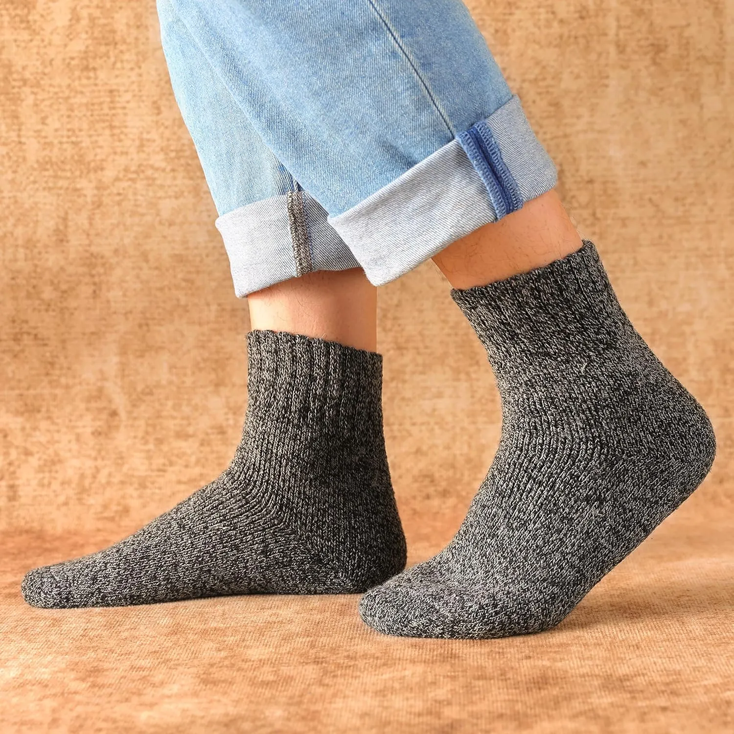 Wool Socks for Women - Womens Wool Socks Winter Sock for men Warm Thick Knit Soft Vintage Casual Crew Sock
