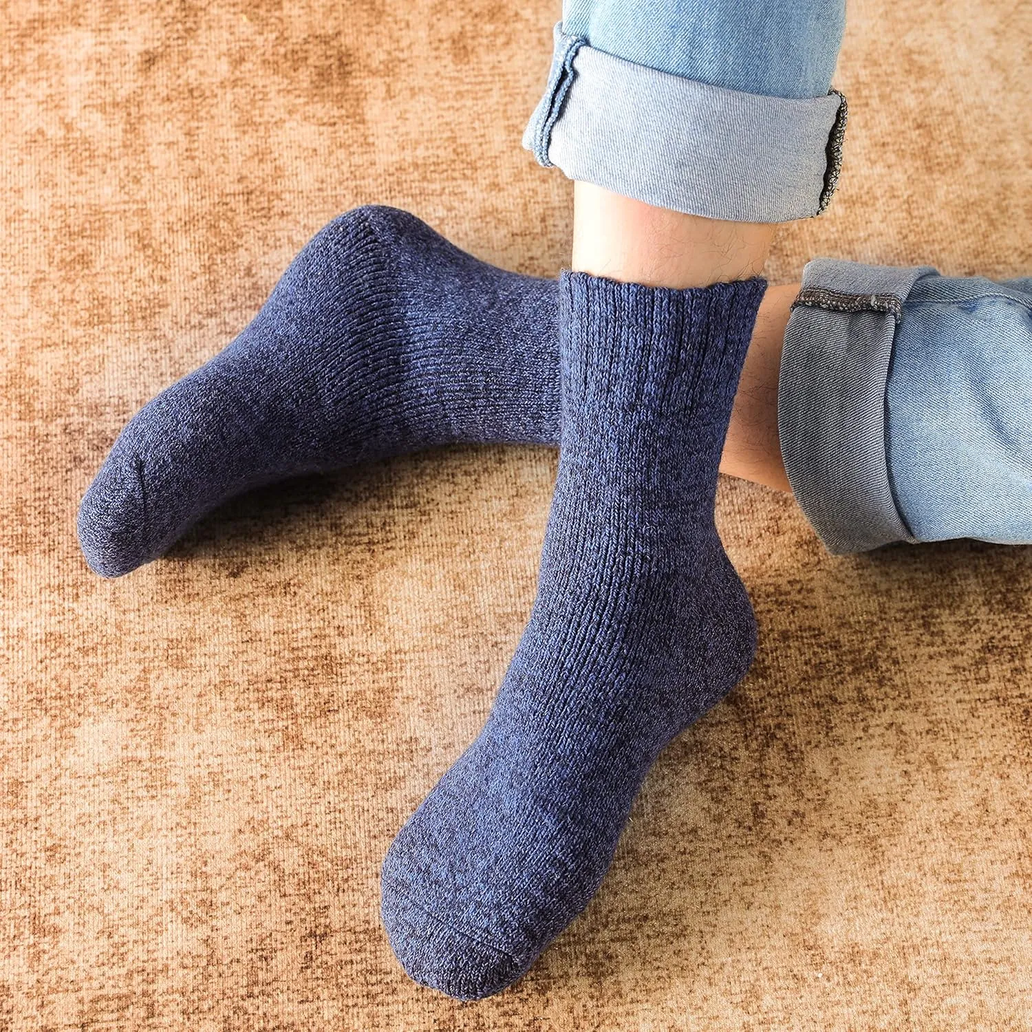 Wool Socks for Women - Womens Wool Socks Winter Sock for men Warm Thick Knit Soft Vintage Casual Crew Sock