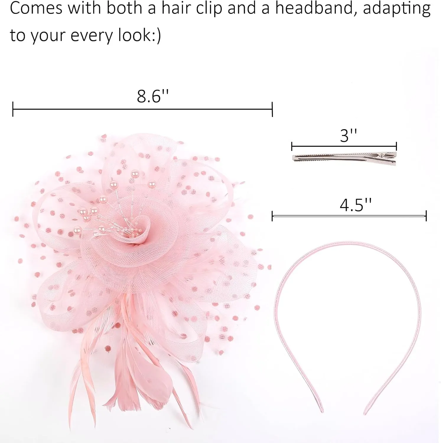 WOVOWOVO Women's Fascinators Hats Fascinators for Women Tea Party Cocktail Wedding Headwear Headband for Women Girls