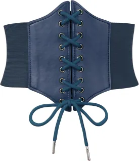 Zando Lace up Pirate Corset Belt for Women Vintage Renaissance Waist Belt Elastic Belt for Daily Cosplay Halloween Costume
